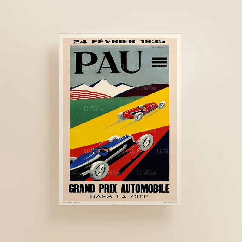 Affiche GRAND PRIX DE PAU AUTOMOBILE 1935