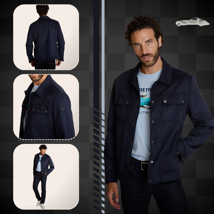 Delahaye Blouson "Bibha" - Blouson urbain en polyester effet daim. Coupe ajustée, confort quotidien, style racing authentique. - Esprit Pilote