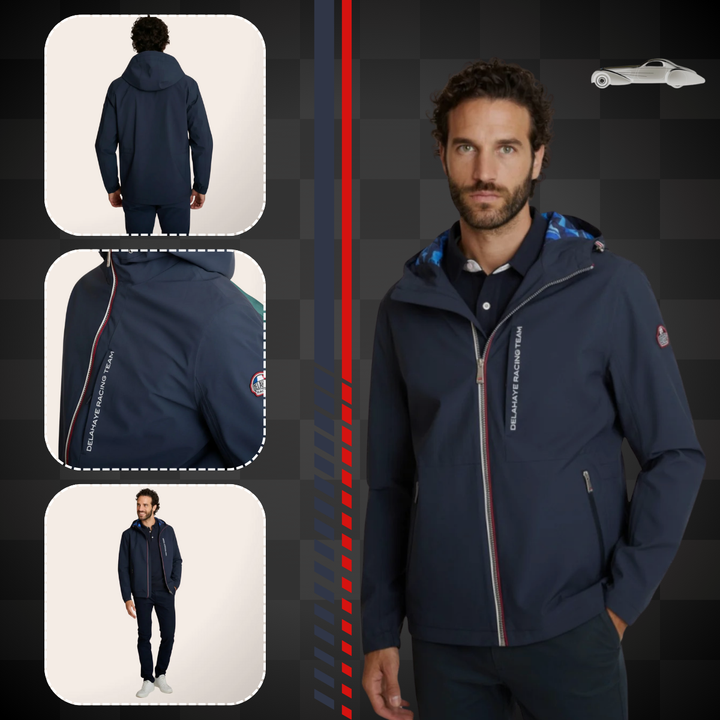 Delahaye Imperméable "Venatici" - Veste bleu marine homme. Coupe regular, 100% polyester. Alliant protection optimale et élégance sport chic. - Esprit Pilote
