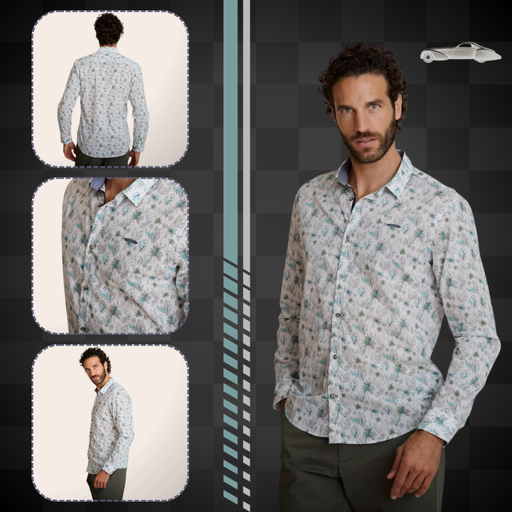 Delahaye Chemise "Corleonis" - Coton léger respirant, imprimé végétal discret, coupe Modern équilibrée. Élégance décontractée et confort optimal au quotidien. - Esprit Pilote