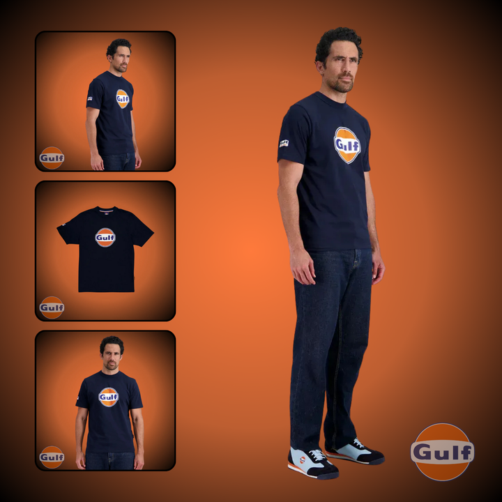 Gulf Tee Shirt "3D Logo" - Navy