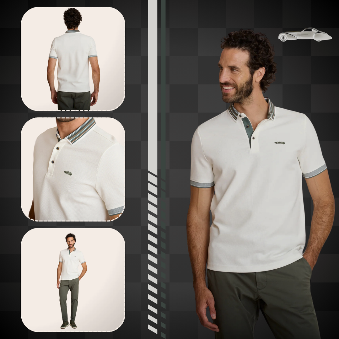 Delahaye Polo Maillé "Lemurzim" - Delahaye Polo Maillé Lemurzim de la collection Gentleman Driver. Confectionné en coton à maille fine, il offre douceur et tenue impeccable. - Esprit Pilote