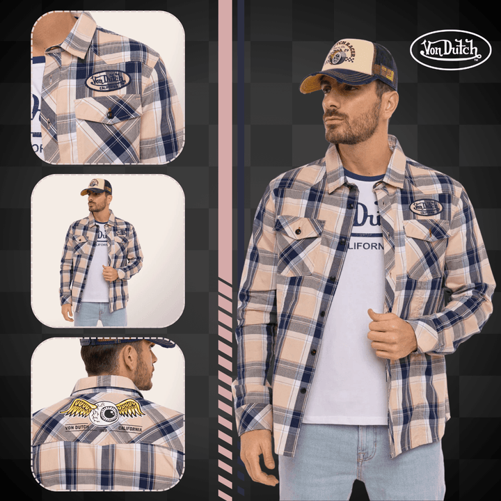 Von Dutch Chemise "Ethan" - Von Dutch Chemise Ethan, un incontournable de votre vestiaire. Confectionnée en 100% coton, elle offre confort et respirabilité tout au long de la journée.