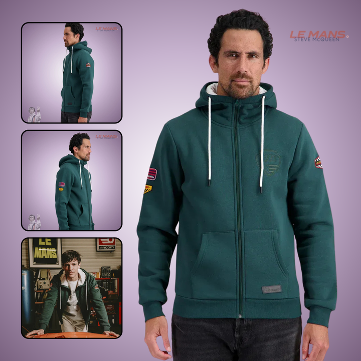 SMQ Hoodie Full Zip "Speed" - Forest Green