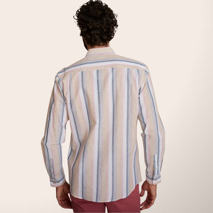 Delahaye Chemise en Lin "Cursa" - Tissu coton-lin (60/40) respirant. Coupe régulière intemporelle. Style décontracté authentique et confortable au quotidien - Esprit Pilote