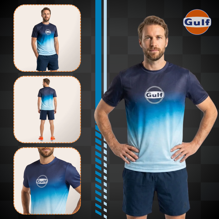 Gulf Tee Shirt "Gradient Tech" - Gulf Tee Shirt "Gradient Tech" - Gulf Tee Shirt "Gradient Tech" – Tee-shirt de sport 100% polyester, ultra léger et respirant. - Esprit Pilote