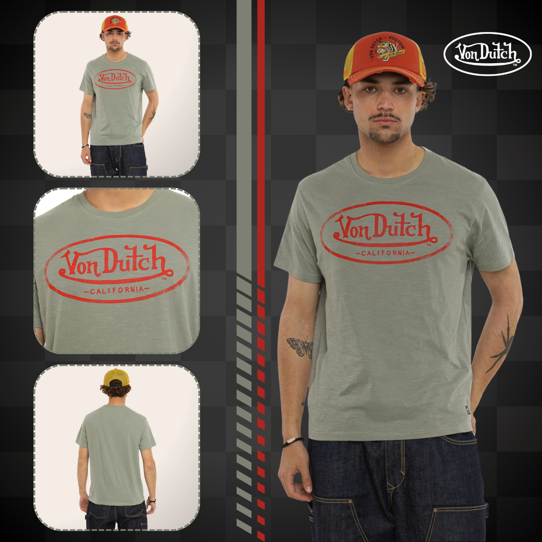 Von Dutch Tee Shirt "Brad 26" - Von Dutch Tee Shirt "Brad 26" - Von Dutch Tee Shirt "Brad 26" – T-shirt coton régulier, manches courtes et col rond. 100% coton 170g, - Esprit Pilote
