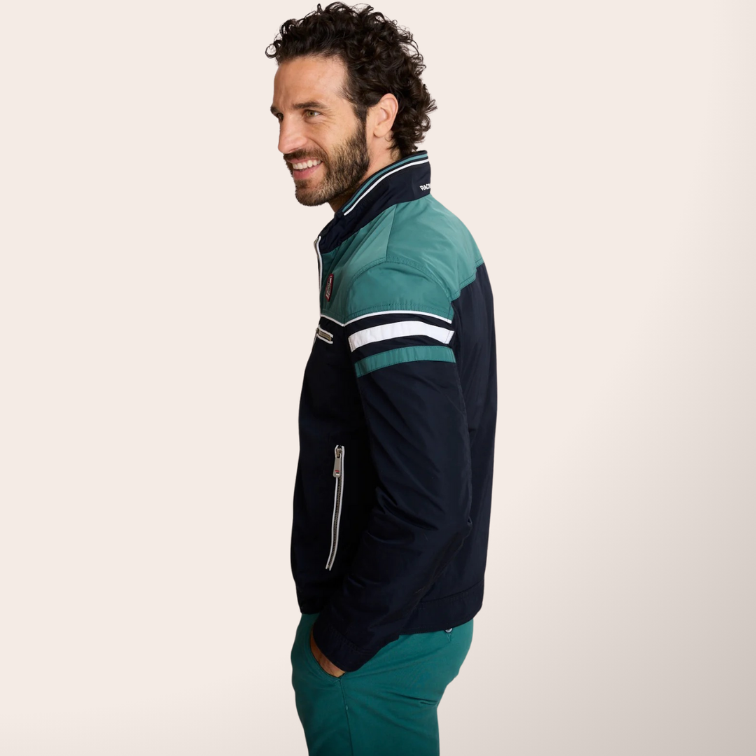Delahaye Blouson "Baekdu" - Blouson de racing ajusté en polyester 100%, coloris marine. Coupe épurée et dynamique pour une silhouette affirmée. - Esprit Pilote