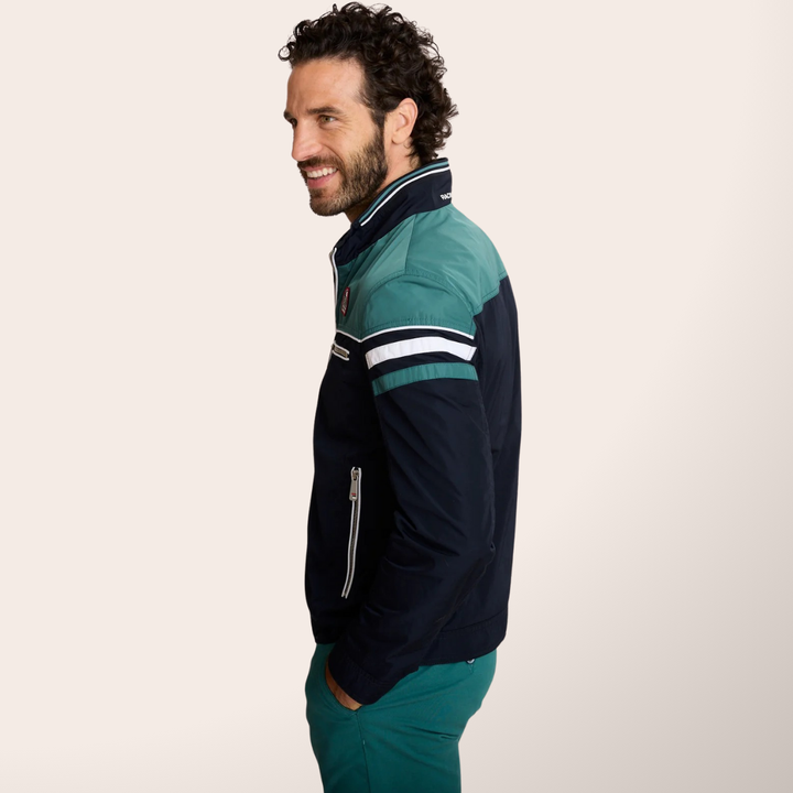 Delahaye Blouson "Baekdu" - Blouson de racing ajusté en polyester 100%, coloris marine. Coupe épurée et dynamique pour une silhouette affirmée. - Esprit Pilote