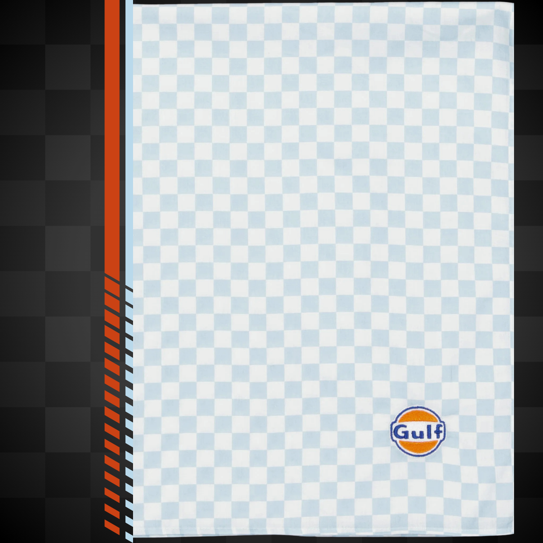 GULF Chèche "Checker Classic" - GULF Chèche "Checker Classic" - Chèche en coton léger au motif checker inspiré des drapeaux de course. Doux et respirant, avec broderie logo et ourlet mouchoir.