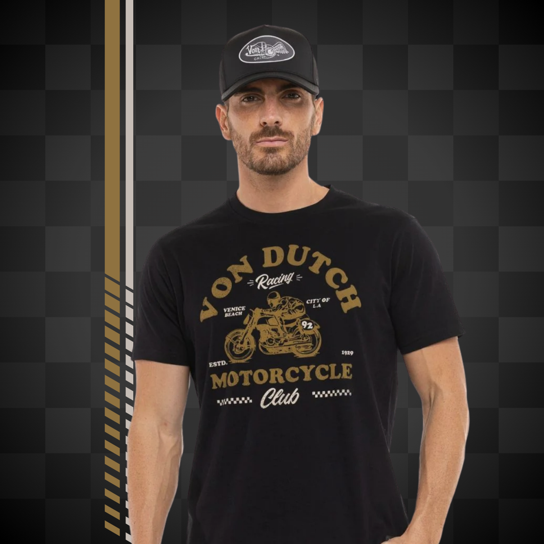 Von Dutch Tee Shirt "City" - Von Dutch Tee Shirt "City" en coton léger. Coupe régulière, manches courtes, col rond. Noir, marron clair, beige. Lavage 30°. - Esprit Pilote