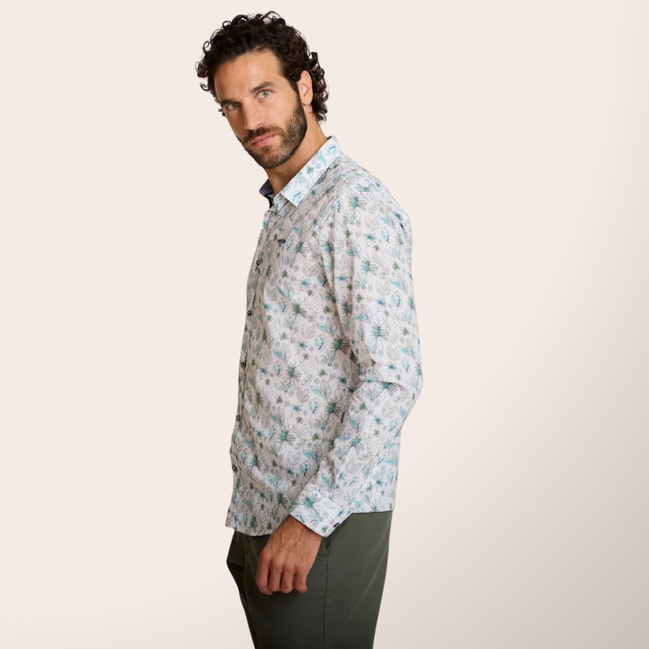 Delahaye Chemise "Corleonis" - Coton léger respirant, imprimé végétal discret, coupe Modern équilibrée. Élégance décontractée et confort optimal au quotidien. - Esprit Pilote