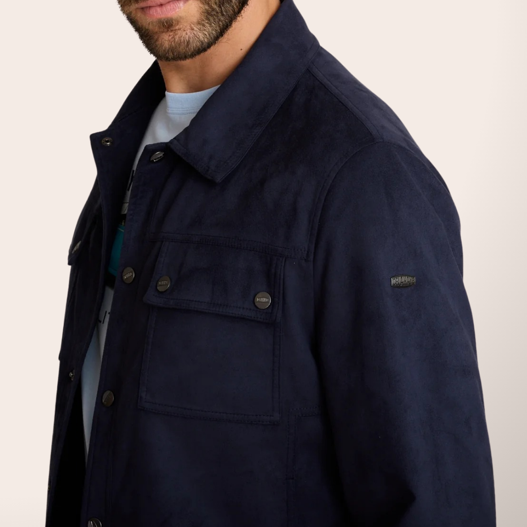 Delahaye Blouson "Bibha" - Blouson urbain en polyester effet daim. Coupe ajustée, confort quotidien, style racing authentique. - Esprit Pilote