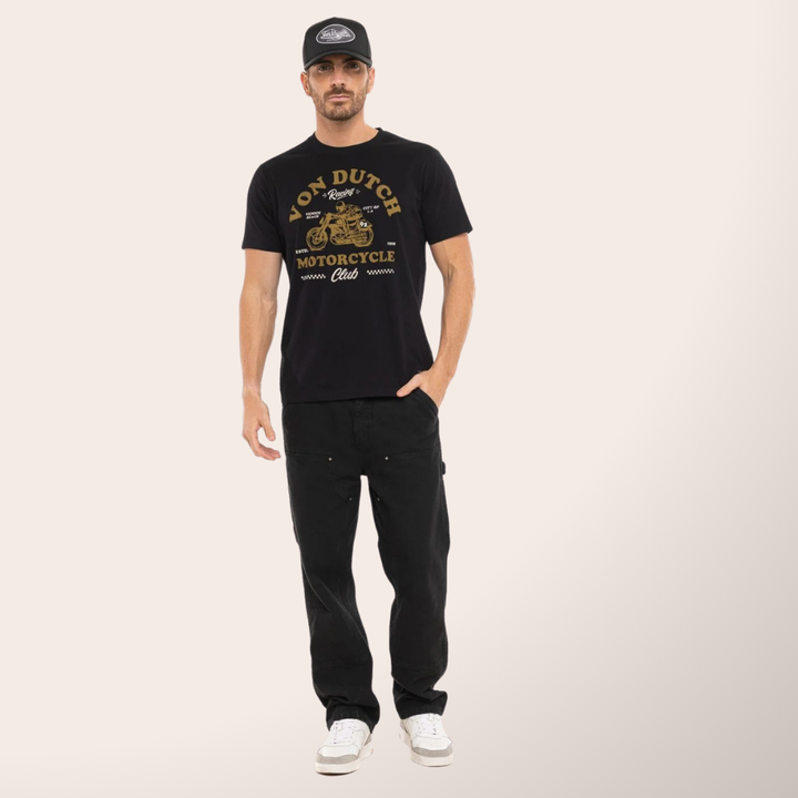 Von Dutch Tee Shirt "City" - Von Dutch Tee Shirt "City" en coton léger. Coupe régulière, manches courtes, col rond. Noir, marron clair, beige. Lavage 30°. - Esprit Pilote