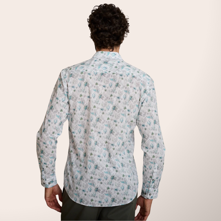 Delahaye Chemise "Corleonis" - Coton léger respirant, imprimé végétal discret, coupe Modern équilibrée. Élégance décontractée et confort optimal au quotidien. - Esprit Pilote