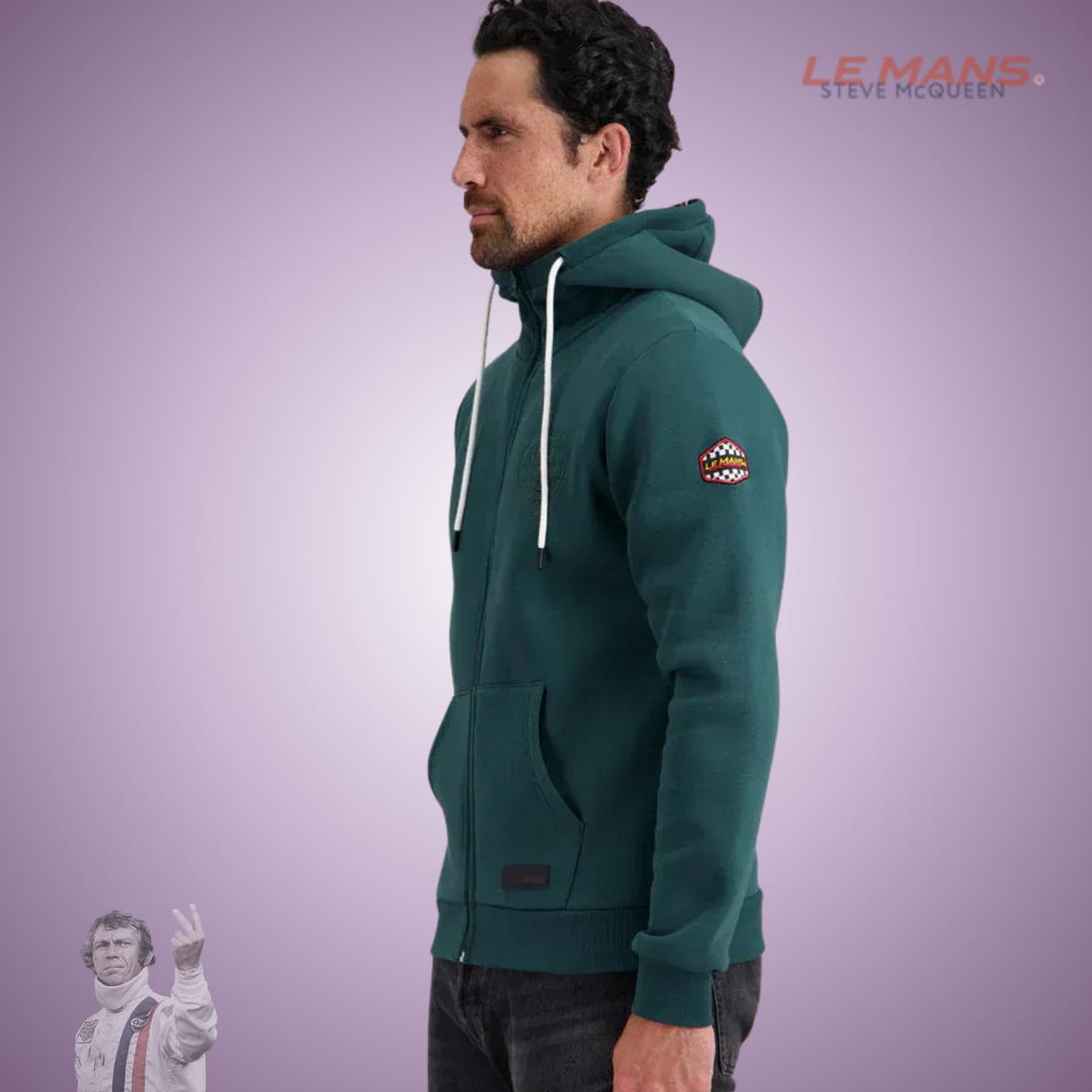 SMQ Hoodie Full Zip "Speed" - Forest Green