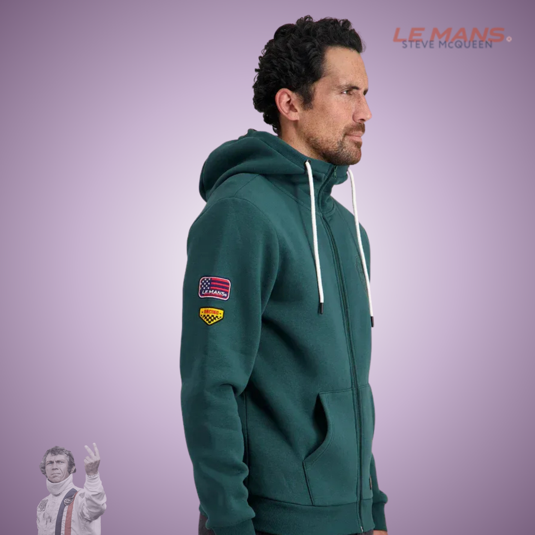 SMQ Hoodie Full Zip "Speed" - Forest Green