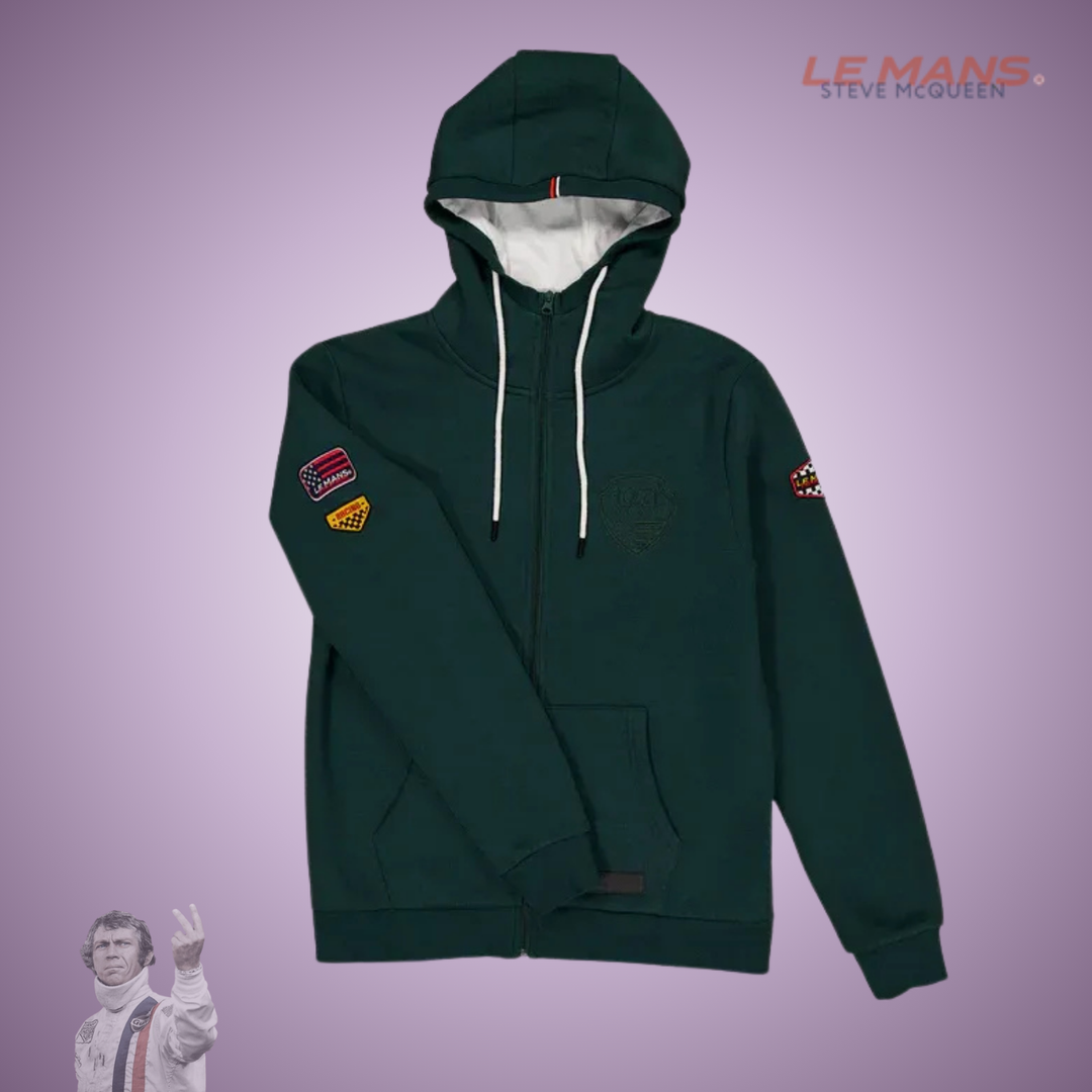 SMQ Hoodie Full Zip "Speed" - Forest Green