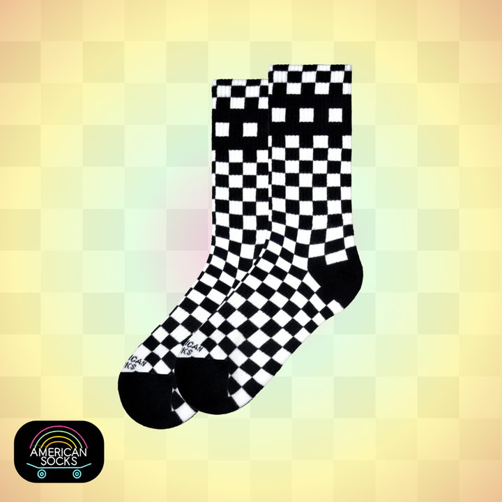 Américan Socks Chaussettes "Checkerboard" - Mid High - Taille Unique