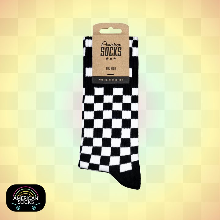 Américan Socks Chaussettes "Checkerboard" - Mid High - Taille Unique