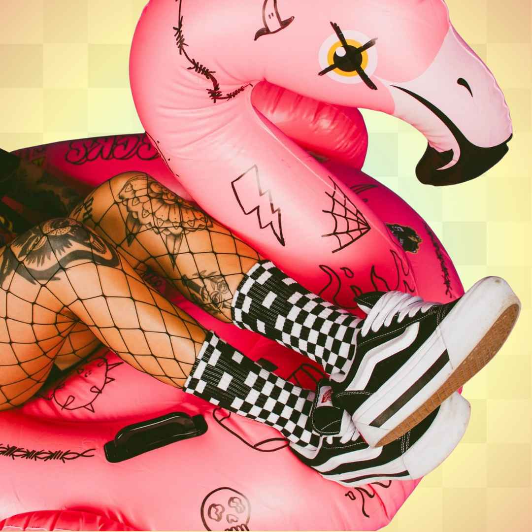 Américan Socks Chaussettes "Checkerboard" - Mid High - Taille Unique