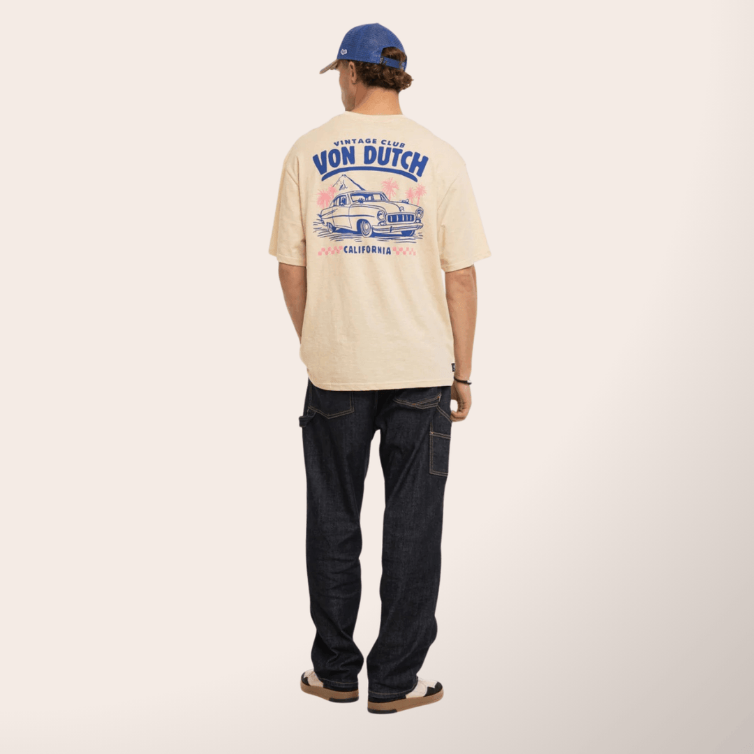 Von Dutch Tee Shirt Oversize "California" - Von Dutch Tee Shirt Oversize "California". Coupe confortable en 100% coton avec col rond et manches courtes. Effet flammé pour un style vintage authentique. - Esprit Pilote