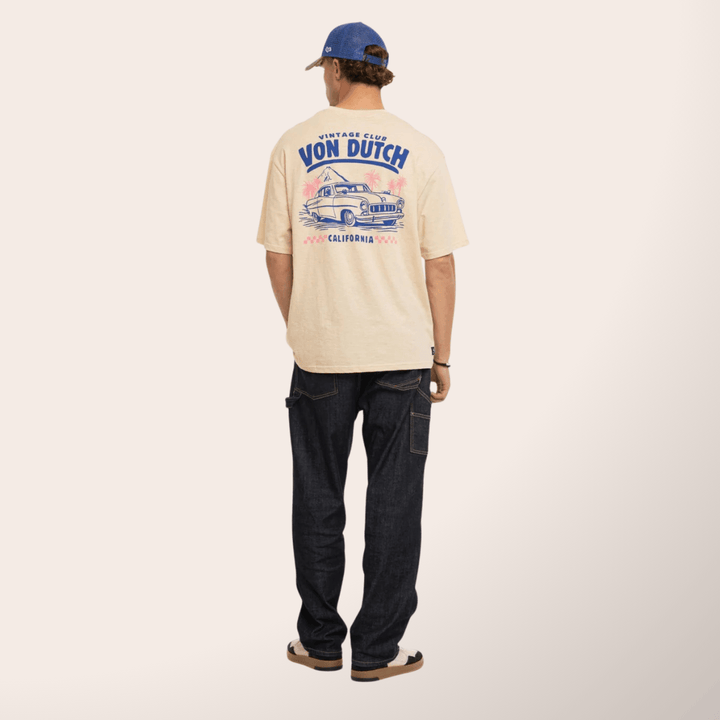 Von Dutch Tee Shirt Oversize "California" - Von Dutch Tee Shirt Oversize "California". Coupe confortable en 100% coton avec col rond et manches courtes. Effet flammé pour un style vintage authentique. - Esprit Pilote