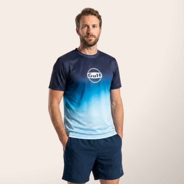 Gulf Tee Shirt "Gradient Tech" - Gulf Tee Shirt "Gradient Tech" - Gulf Tee Shirt "Gradient Tech" – Tee-shirt de sport 100% polyester, ultra léger et respirant. - Esprit Pilote