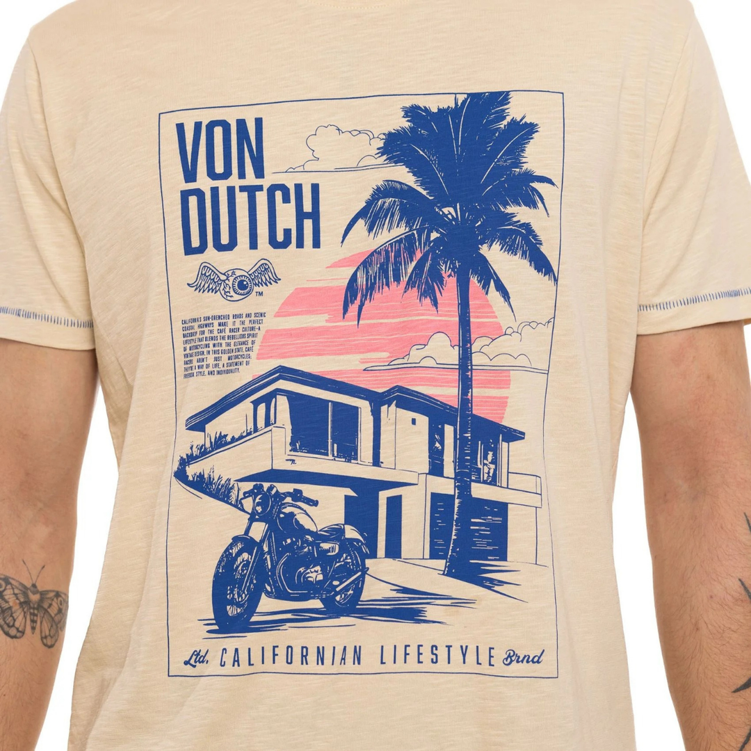 Von Dutch Tee Shirt "Palm" - Von Dutch Tee Shirt "Palm" - Von Dutch Tee Shirt "Palm" – T-shirt 100% coton à manches courtes et col rond. Coupe régulière, effet flammé. - Esprit Pilote