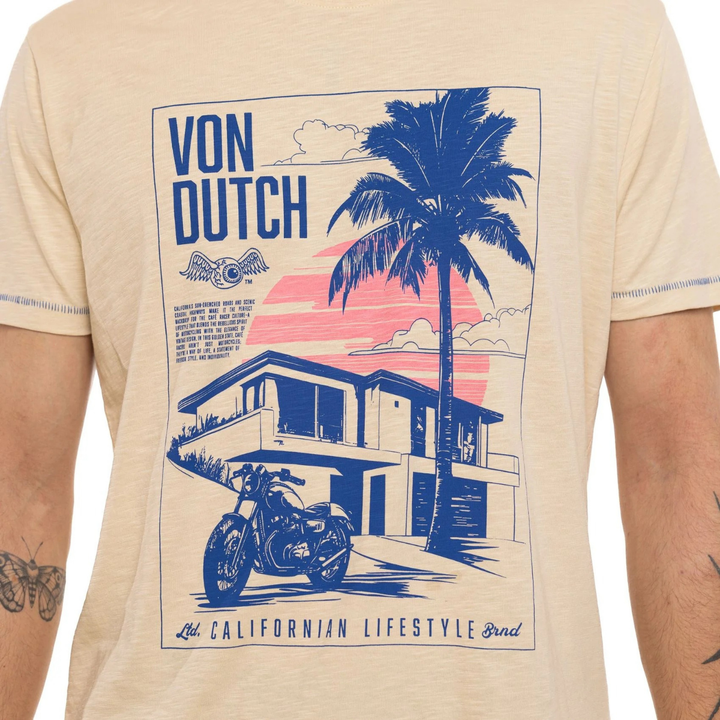 Von Dutch Tee Shirt "Palm" - Von Dutch Tee Shirt "Palm" - Von Dutch Tee Shirt "Palm" – T-shirt 100% coton à manches courtes et col rond. Coupe régulière, effet flammé. - Esprit Pilote