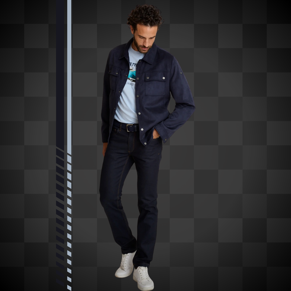 Delahaye Blouson "Bibha" - Blouson urbain en polyester effet daim. Coupe ajustée, confort quotidien, style racing authentique. - Esprit Pilote