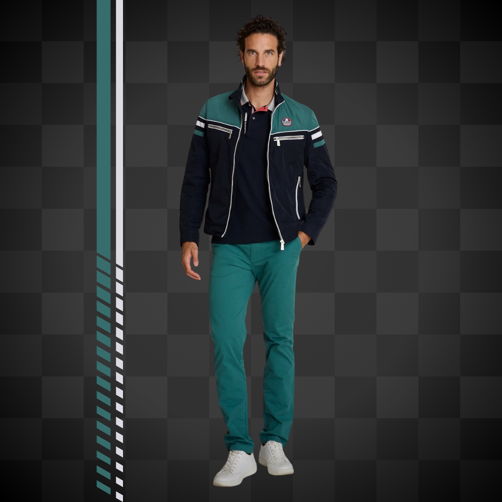 Delahaye Blouson "Baekdu" - Blouson de racing ajusté en polyester 100%, coloris marine. Coupe épurée et dynamique pour une silhouette affirmée. - Esprit Pilote