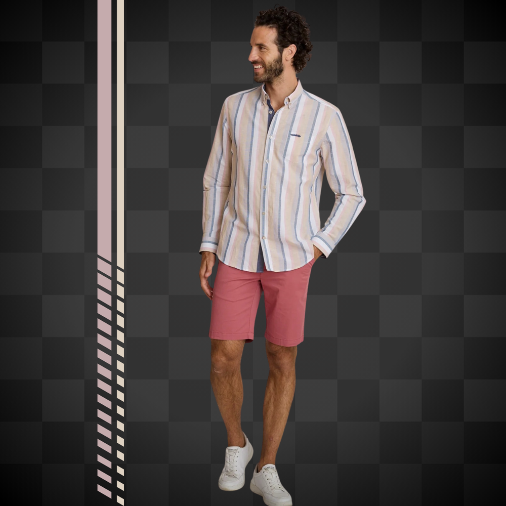 Delahaye Chemise en Lin "Cursa" - Tissu coton-lin (60/40) respirant. Coupe régulière intemporelle. Style décontracté authentique et confortable au quotidien - Esprit Pilote