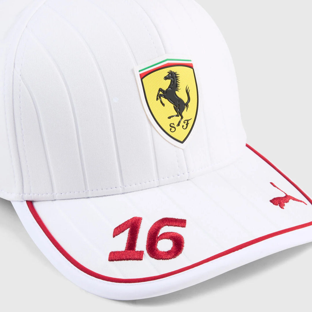 Scuderia Ferrari Casquette Charles Leclerc 2025 - Blanc