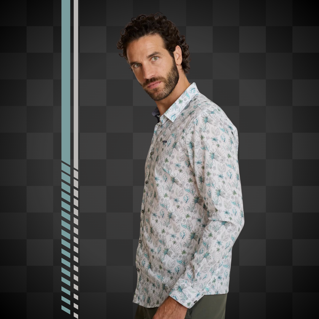 Delahaye Chemise "Corleonis" - Coton léger respirant, imprimé végétal discret, coupe Modern équilibrée. Élégance décontractée et confort optimal au quotidien. - Esprit Pilote