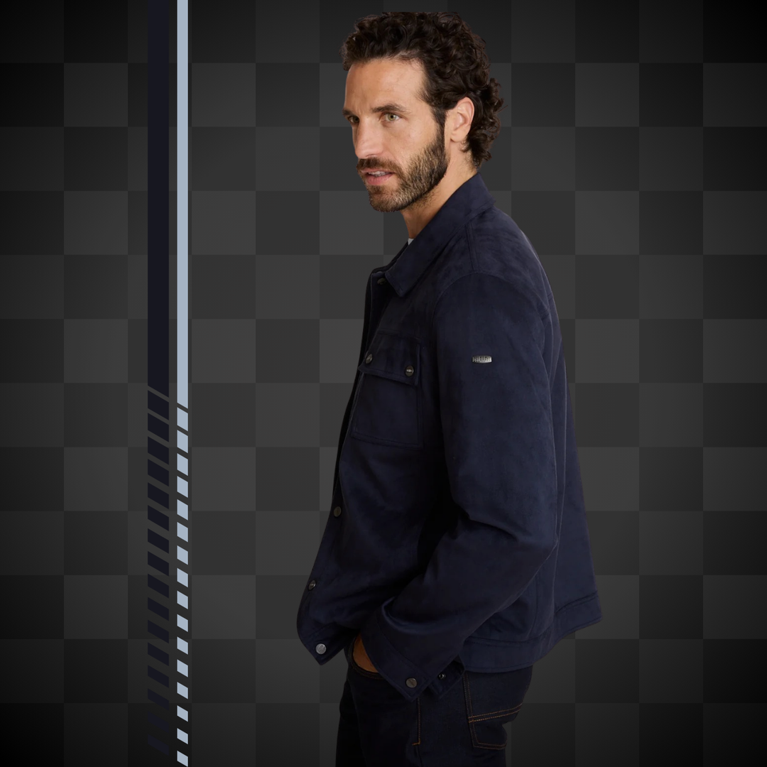 Delahaye Blouson "Bibha" - Blouson urbain en polyester effet daim. Coupe ajustée, confort quotidien, style racing authentique. - Esprit Pilote