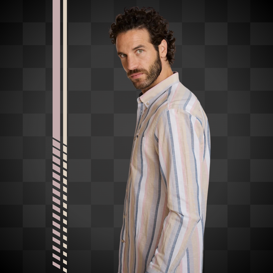 Delahaye Chemise en Lin "Cursa" - Tissu coton-lin (60/40) respirant. Coupe régulière intemporelle. Style décontracté authentique et confortable au quotidien - Esprit Pilote