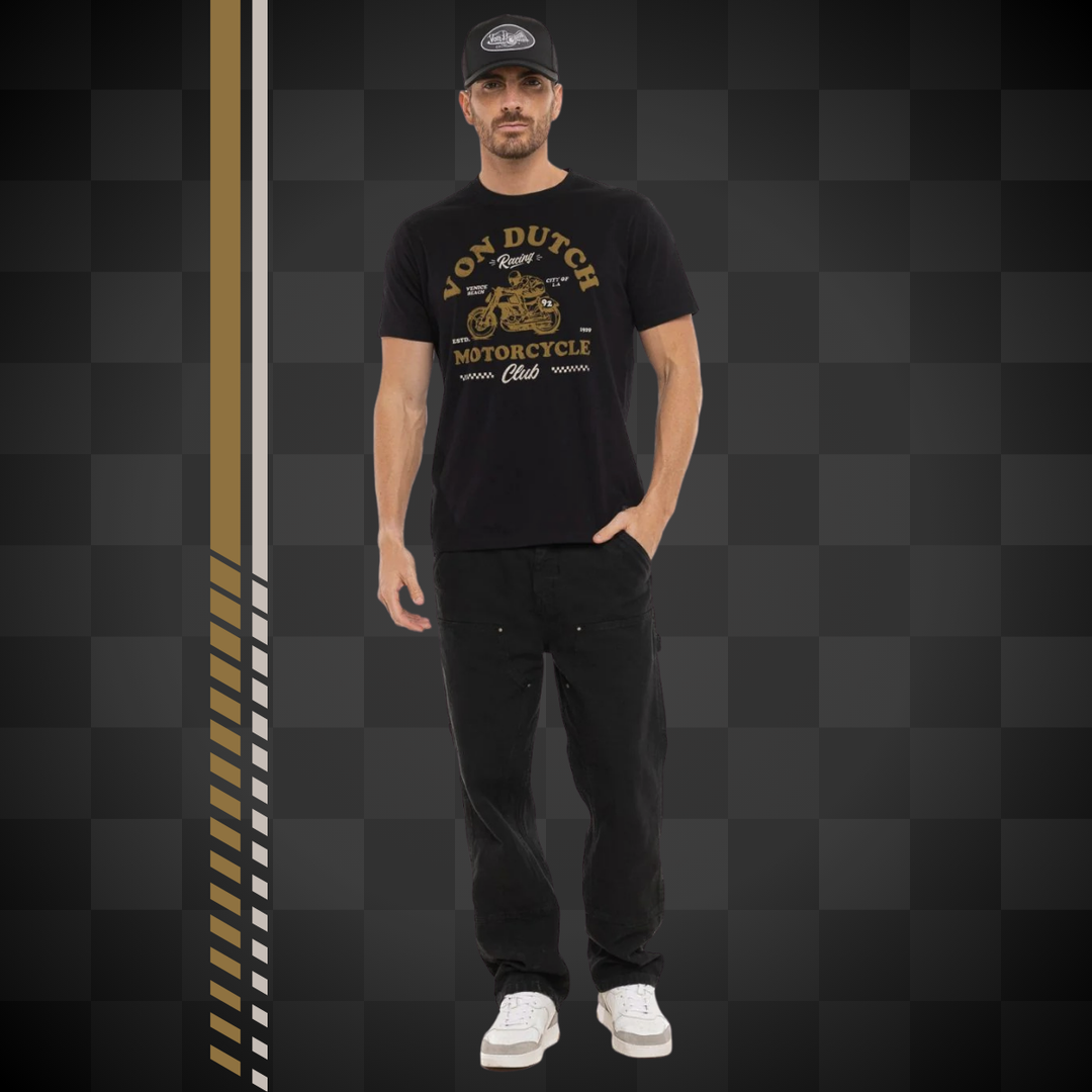 Von Dutch Tee Shirt "City" - Von Dutch Tee Shirt "City" en coton léger. Coupe régulière, manches courtes, col rond. Noir, marron clair, beige. Lavage 30°. - Esprit Pilote