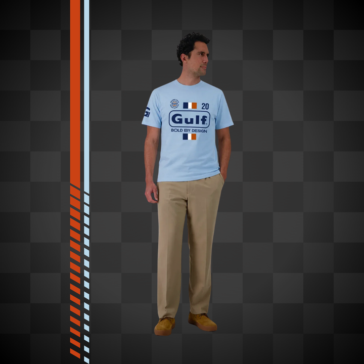 Gulf Tee Shirt "Bold Classics" - Gulf Tee Shirt "Bold Classics" - Tee-shirt 100 % coton avec col rond, grande sérigraphie devant et détails logo cuir au côté.
