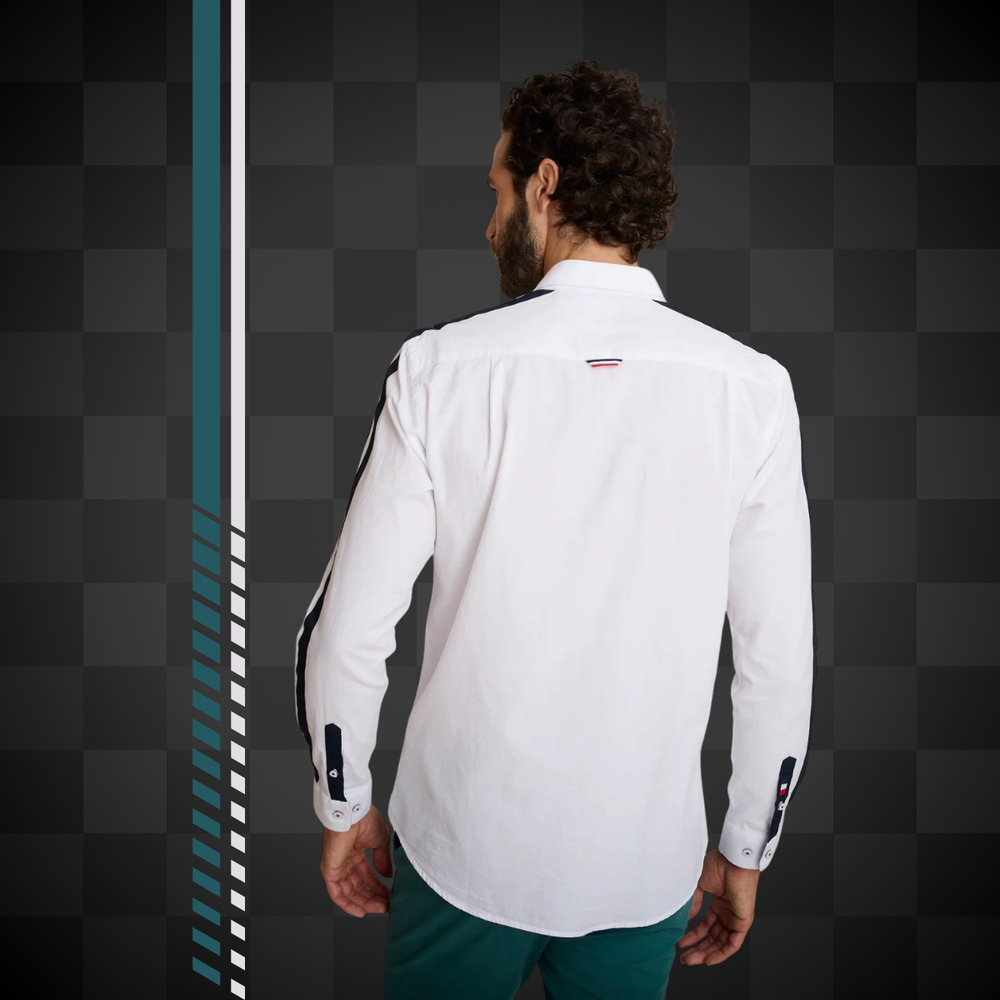 Delahaye Chemise "Cajam" - Delahaye Chemise Cajam coupe regular inspirée de l'univers racing. Bandes contrastées aux manches, broderie racing sur la poitrine et finitions soignées. - Esprit Pilote
