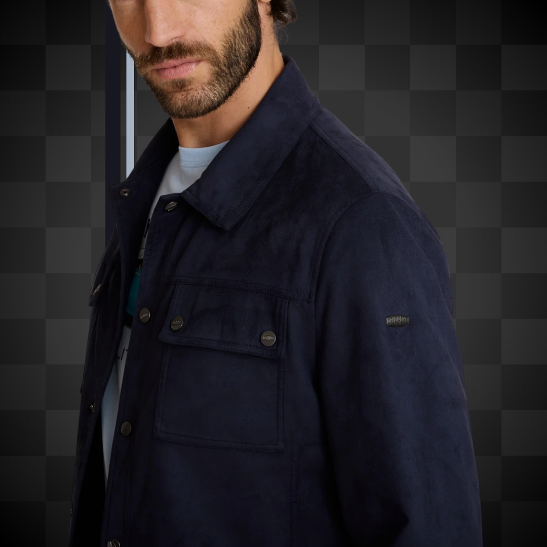 Delahaye Blouson "Bibha" - Blouson urbain en polyester effet daim. Coupe ajustée, confort quotidien, style racing authentique. - Esprit Pilote