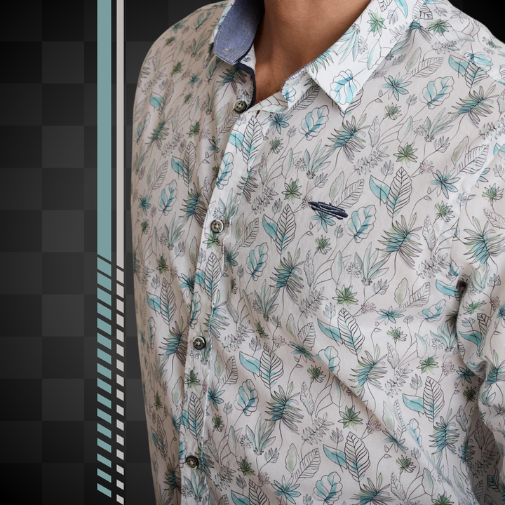 Delahaye Chemise "Corleonis" - Coton léger respirant, imprimé végétal discret, coupe Modern équilibrée. Élégance décontractée et confort optimal au quotidien. - Esprit Pilote