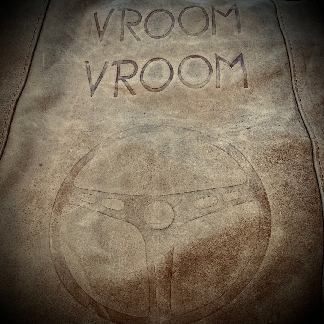 Vroom Vroom Sac Cuir " Logo gaufré"