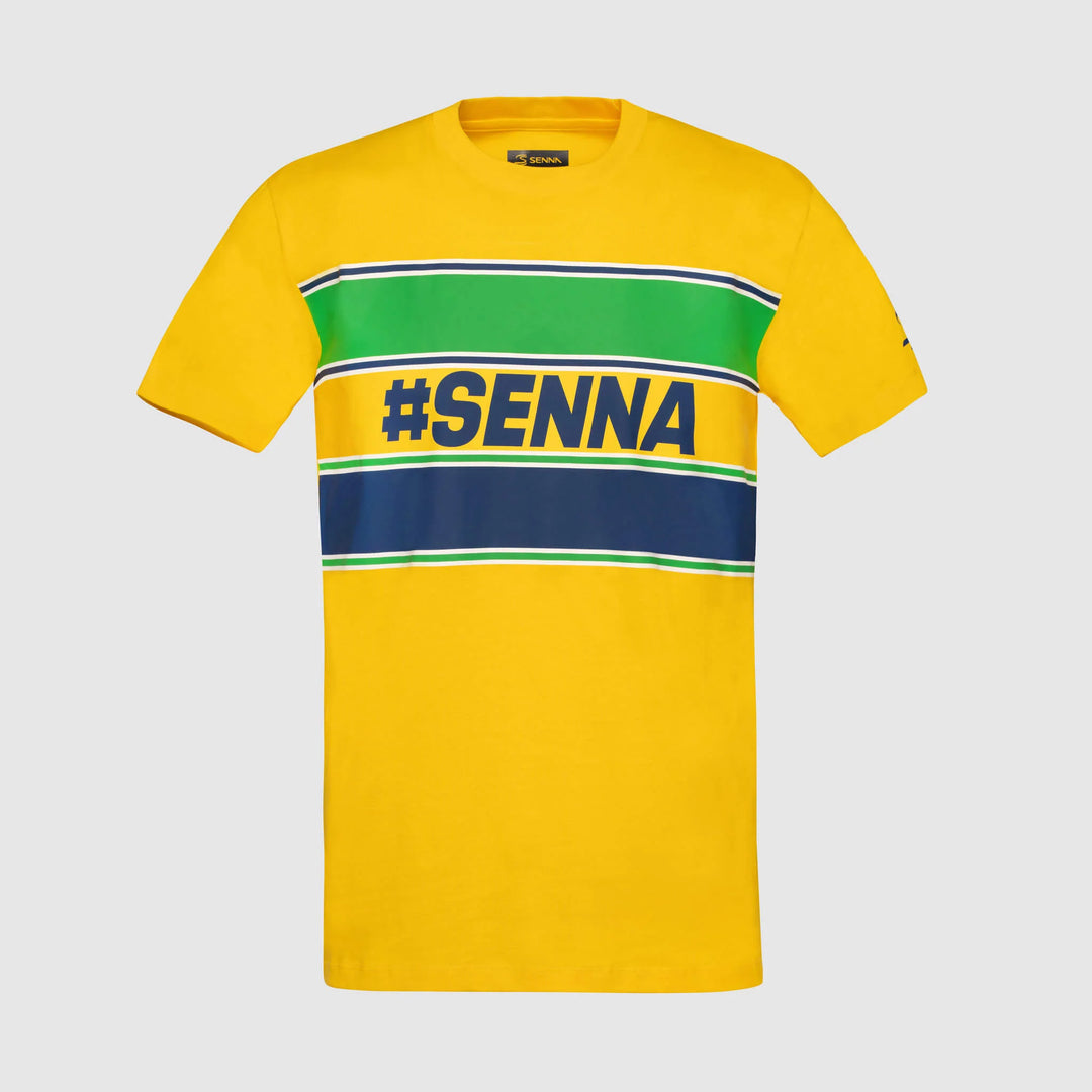 Ayrton Senna Tee Shirt "#Senna" - Jaune