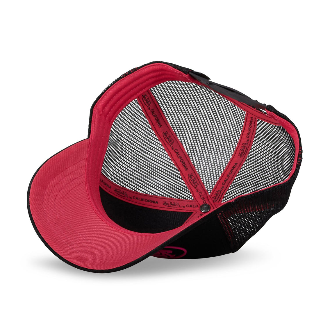 Von Dutch Casquette "Dom" - Von Dutch Casquette "Dom" - Von Dutch Casquette "Dom" – Snapback noir et rose fluo. Visière arrondie, composition 50% coton 50% polyester. - Esprit Pilote