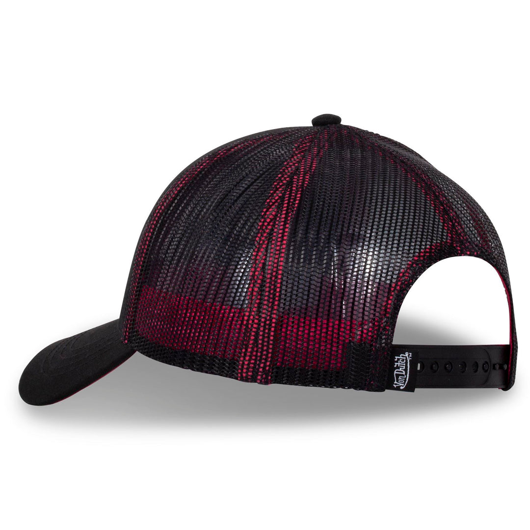 Von Dutch Casquette "Dom" - Von Dutch Casquette "Dom" - Von Dutch Casquette "Dom" – Snapback noir et rose fluo. Visière arrondie, composition 50% coton 50% polyester. - Esprit Pilote