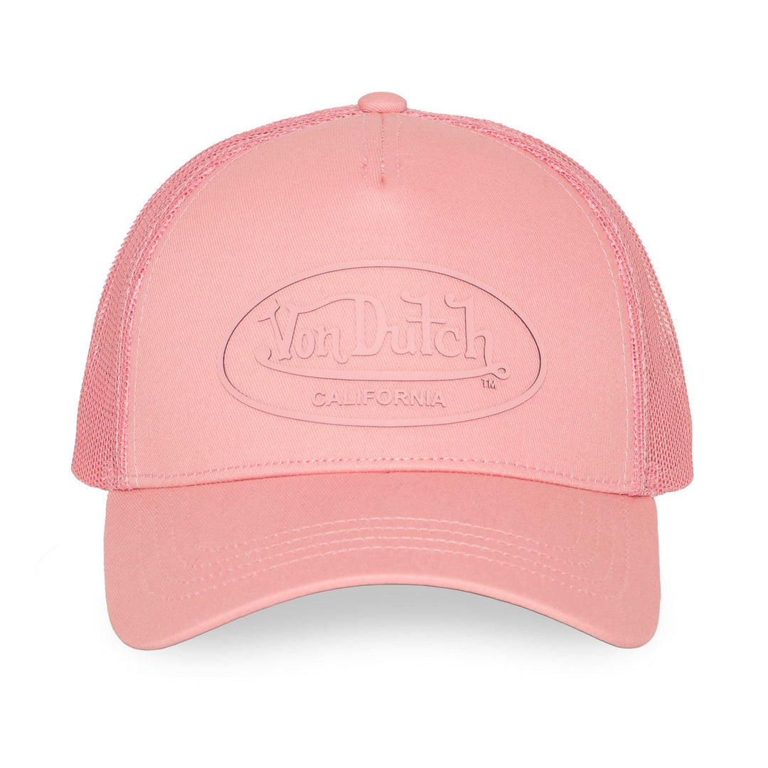 Von Dutch Casquette "Log20" - Casquette trucker Log20 rose pâle. Maille rigide, snapback ajustable, coton-polyester. Style audacieux et confortable. - Esprit Pilote