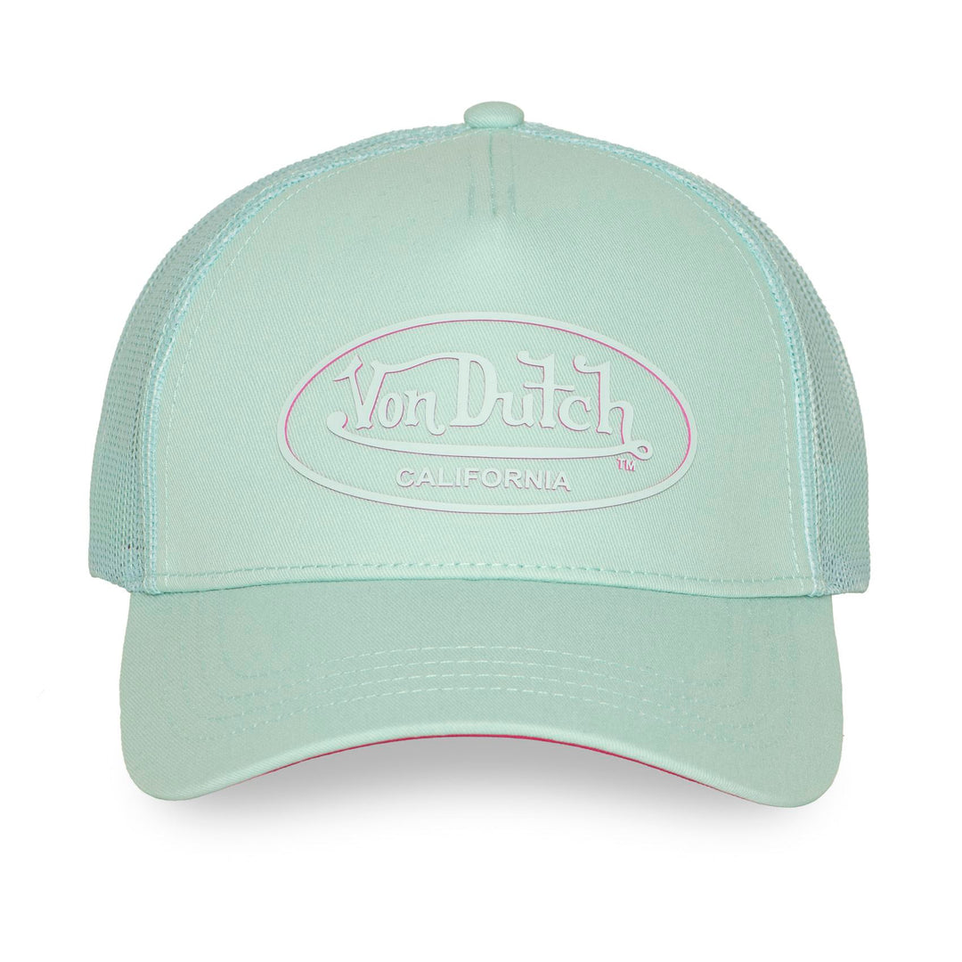 Von Dutch Casquette "Log21" - Casquette trucker Log21 menthe. Maille rigide, snapback ajustable, coton-polyester. Style audacieux et confortable. - Esprit Pilote