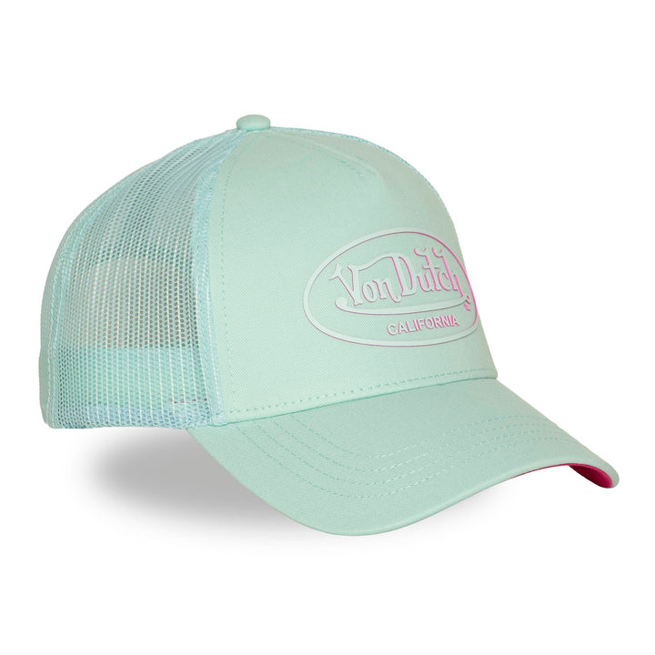 Von Dutch Casquette "Log21" - Casquette trucker Log21 menthe. Maille rigide, snapback ajustable, coton-polyester. Style audacieux et confortable. - Esprit Pilote
