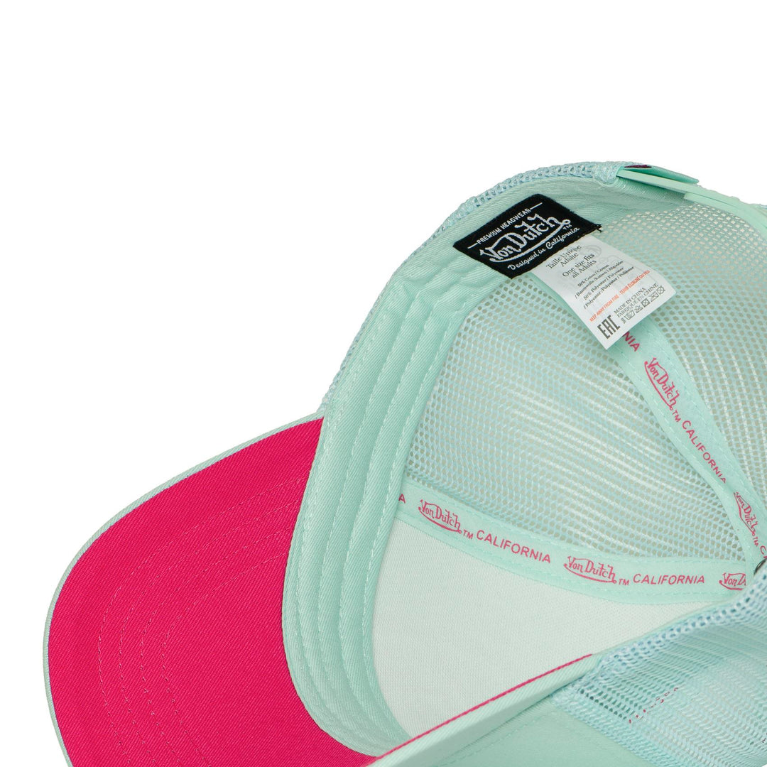 Von Dutch Casquette "Log21" - Casquette trucker Log21 menthe. Maille rigide, snapback ajustable, coton-polyester. Style audacieux et confortable. - Esprit Pilote